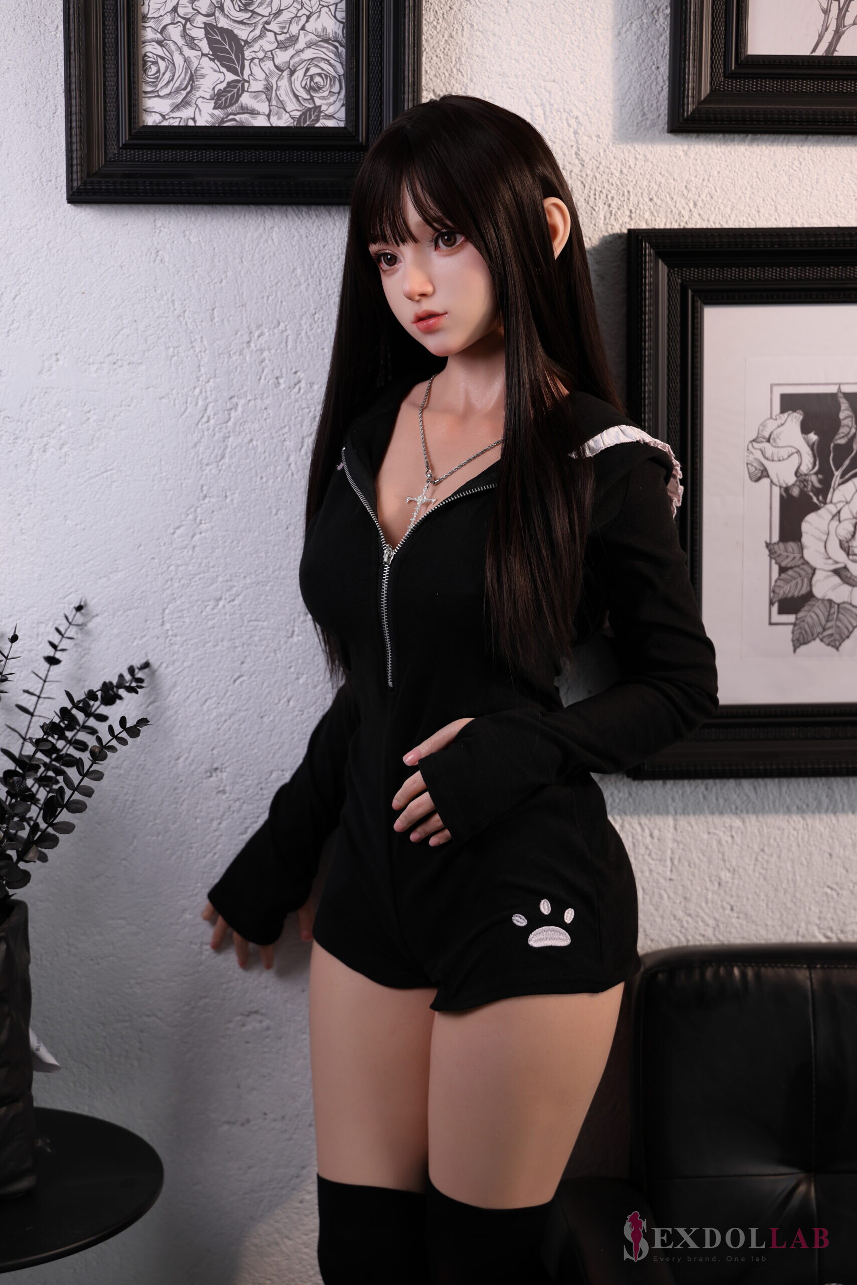 146cm (4ft2) East Girl Black Hair C-Cup Silicone Sex Doll Akane - 图片 9